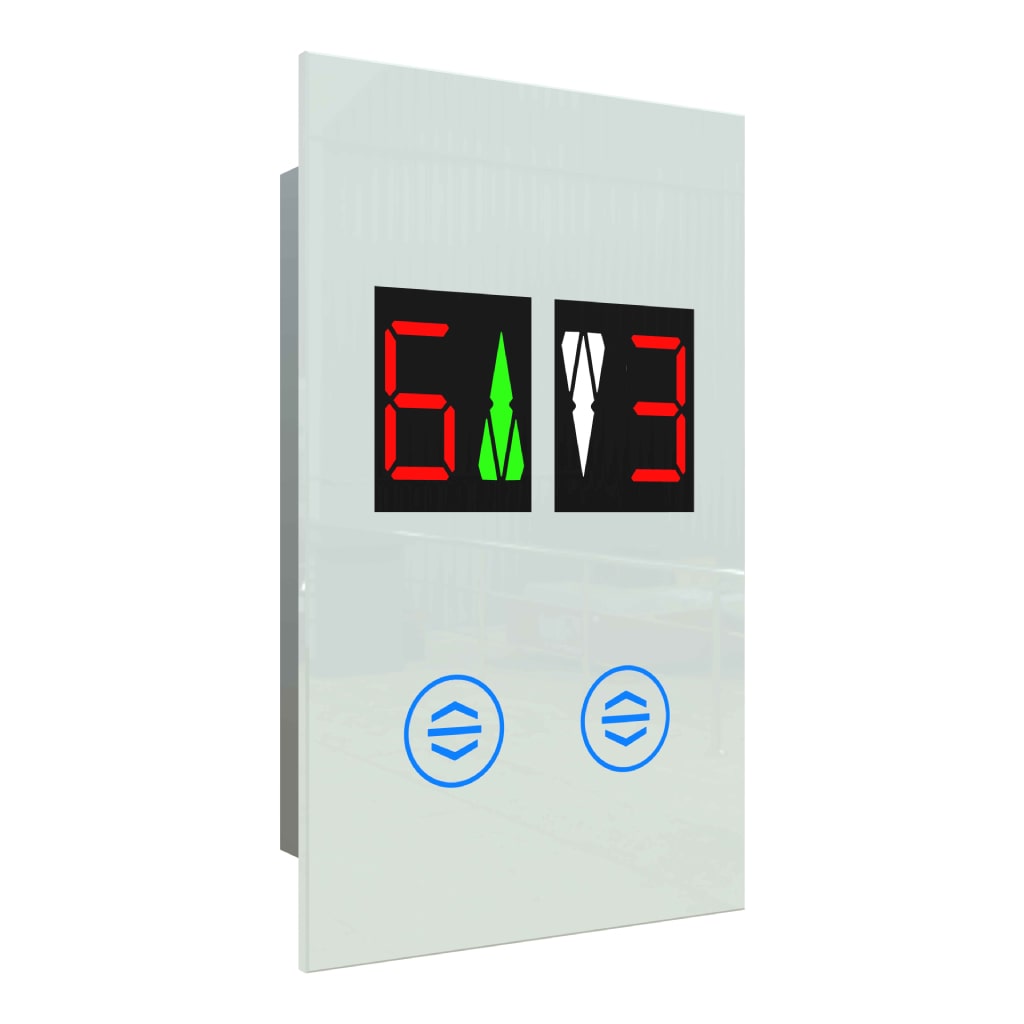 Dokunmatik Cam(Dubleks - Dijital - Yanyana Çift Buton - Beyaz)